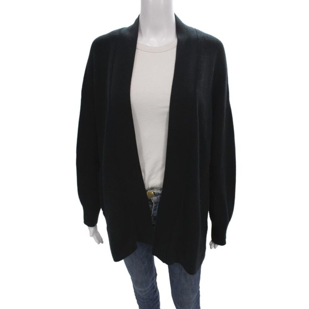 Lululemon Womens Black V-Neck Cardigan 40% Merino Wool Size 4